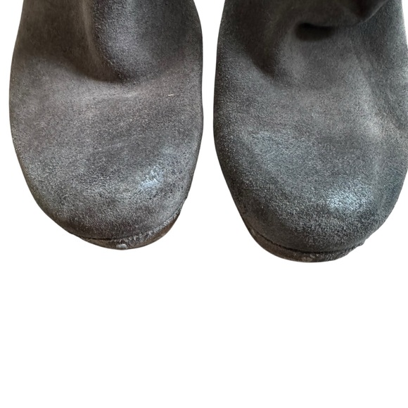 Ugg Lynnae Suede Leather Brown Fold Over Shearling Clogs Booties Size 8 - Picture 4 of 6